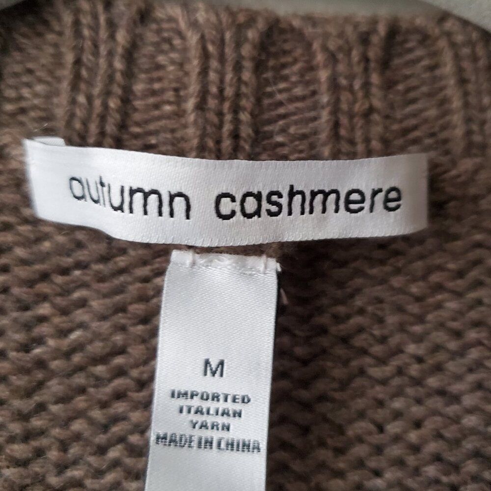 Autumn Cashmere NWT Taupe Aztec Southwestern Waterfall Draped Cardigan M - Picture 7 of 8